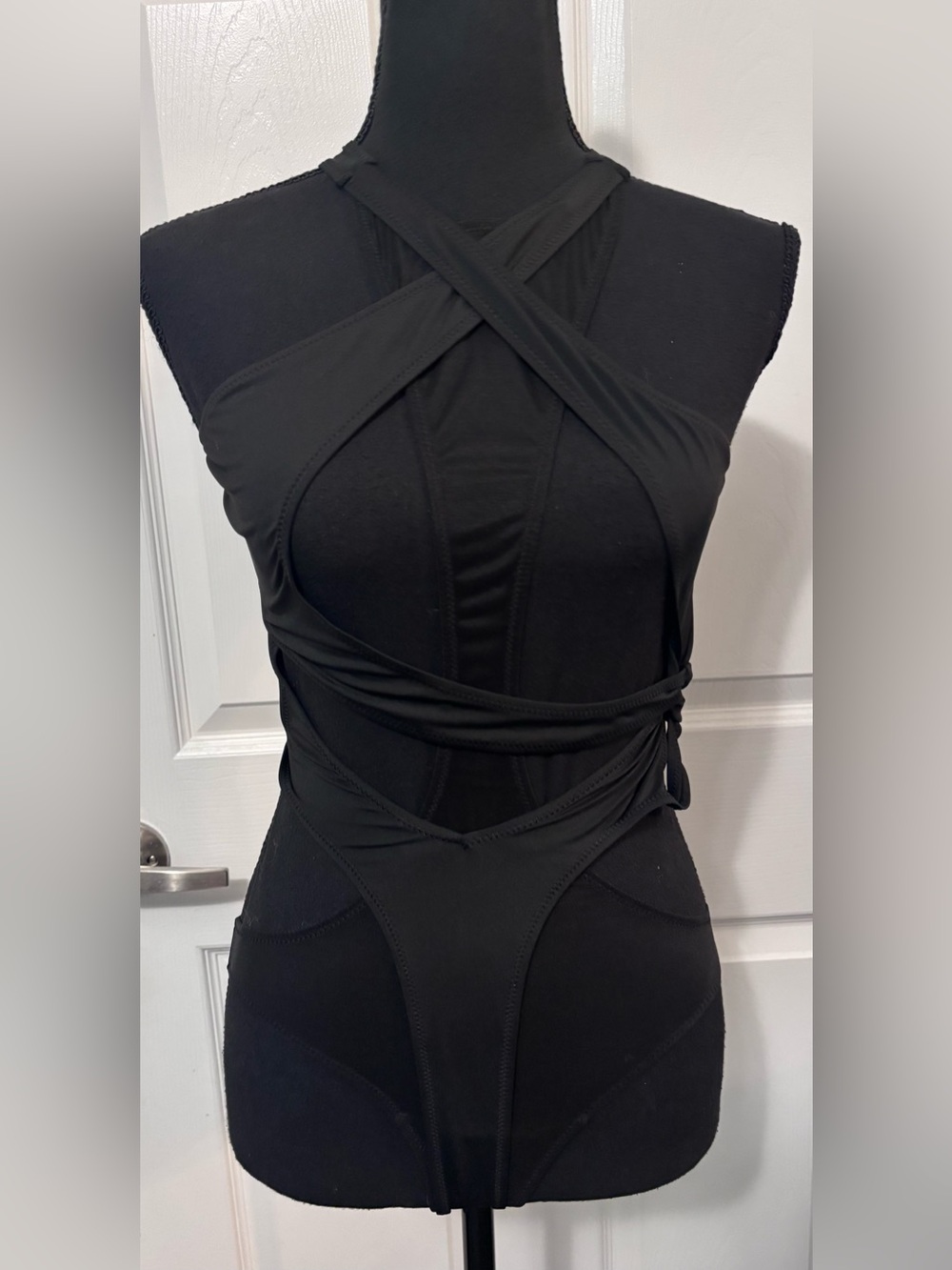 NWOT Dolls Kill / Darker Wavs Flanger Strappy Spandex & Mesh Bodysuit